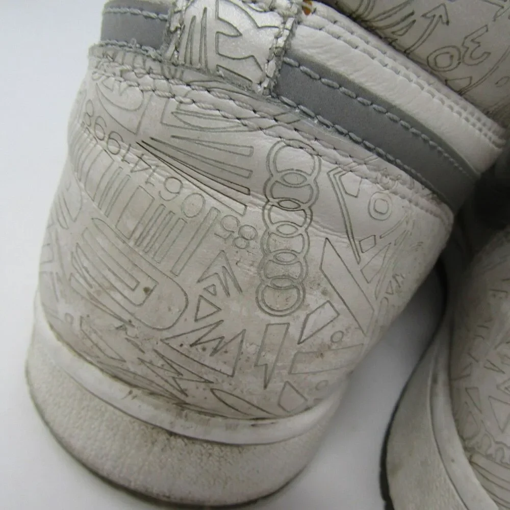 Nike Air Jordan 1 Retro OG High Laser White Metallic Silver 705289-100 Size 12